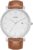 BUREI Men’s Fashion Minimalist Wrist Watch Analog Date with Leather Strap