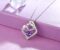 925 Sterling Silver Purple Birthstone Mother Daughter Love Heart Pendant Necklace Jewelry Gifts for Mom Women