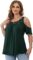 Plusashion Women’s Plus Size Tops Dressy Casual Tunics Blouses Lace Summer Cold Shoulder Shirts Short Sleeve