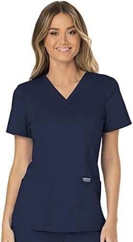 Mock Wrap Scrubs for Women Workwear Revolution, Soft Stretch, Easy Care WW610