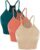ODODOS Women’s Crop 3-Pack Washed Seamless Rib-Knit Camisole Crop Tank Tops