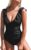 CUPSHE Women’s Ruffled One Piece Swimsuit V Neck Lace Up