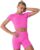 IMEKIS Women’s Yoga Outfit Seamless Workout Set High Waist Exercise Shorts Pants with Sport Crop Top Bra 2PCS Gym Tracksuits