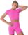 IMEKIS Women’s Yoga Outfit Seamless Workout Set High Waist Exercise Shorts Pants with Sport Crop Top Bra 2PCS Gym Tracksuits