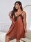 MakeMeChic Women’s Plus Size Satin Slip Nightgown Lace Trim Silk Cami Night Dress Sleepwear