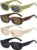 Tskestvy 4 Pieces Retro Sunglasses Vintage Sunglasses Small Square Rectangle 90s Glasses Trendy Y2K for Women Aesthetic