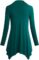 Cestyle Womens Fall Long Sleeve Cowl Neck Asymmetrical Hemline Flowy Tunic Top
