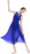 ODASDO Lyrical Dance Costumes for Women Contemporary Dancewear Sleeveless Cut Out Front Mesh Tulle Maxi Dress XS-XL