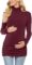 Molliya Maternity Shirt Long Sleeve Turtleneck Side Ruched Stretch Fitted Tunic Top Pregnancy Clothes
