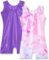 2 Packs Gymnastics Leotard for Girls Sparkle Biketards with Shorts Kids Sleeveless Unitard One-Piece Dancewear