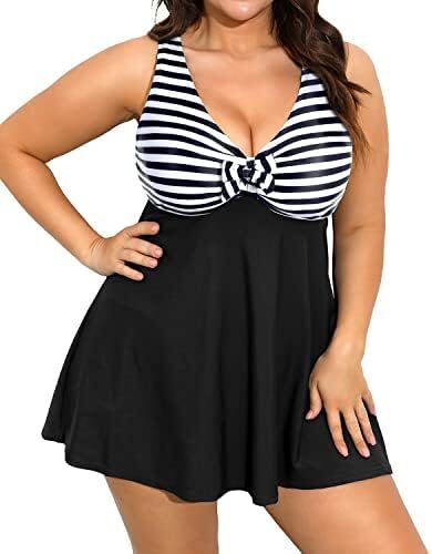Daci Plus Size Swim Dress Two Piece Tankini Swimsuits for Women Flowy Bathing Suits with Boyshort