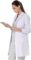 Nachvorn Professional White Long Sleeve Lab Coat Workwear Uniform for Women and Men