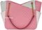 Michael Kors Jet Set Travel Large Chain Shoulder Tote Tea Rose Pink MK Signature Bundled Jet Set Travel Large Trifold Wallet Powder Blush Pink Saffiano