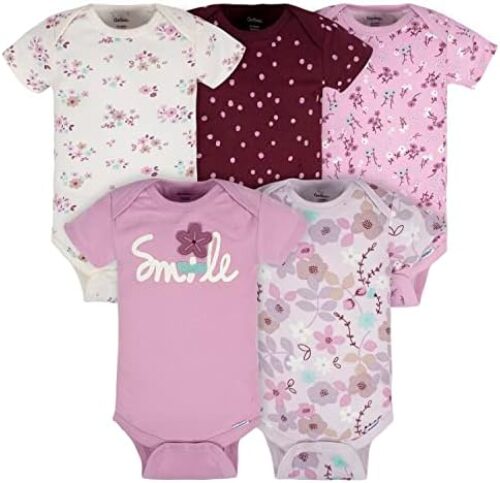 Gerber baby-girls 5-pack Short Sleeve Variety Onesies Bodysuits