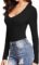MANGOPOP Deep V Neck Short Sleeve Long Sleeve Tops Bodysuit for Women Clothing