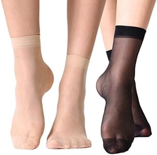 MANZI 12 Pairs Women’s Ankle High Sheer Socks…