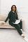 XIEERDUO Pajamas For Women Long Sleeve Crew Neck With Pockets Tie Dye Leopard Plaid Lounge Sets Two Piece Outfits Pj Set
