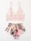 WDIRARA Women’s 2Pcs Floral Lace Cami Top with Shorts Sleepwear Pajama Set