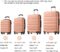 LONG VACATION Luggage Set 4 Piece Luggage Set ABS hardshell TSA Lock Spinner Wheels Luggage Carry on Suitcase (PINK, 6 piece set)