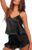 Ekouaer Women Silk Ruffle Pajamas Camisole Set