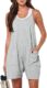 Stylish and Functional: ANRABESS Women’s Sleeveless Summer Romper with Loose Fit, Spaghetti Straps, and Convenient Pockets