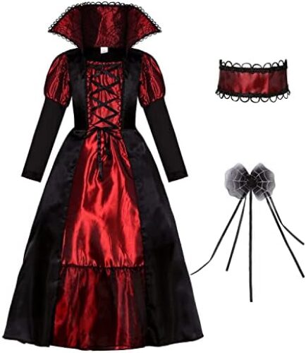 IBQ Royal Vampire Costume for Girls Dress Up Cosplay Costumes Halloween Gothic Victorian Vampiress Queen Role Playing 004XL