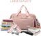 Travel Bag for Women, Carry on Bag Expandable Weekend Bag, Overnight Duffel with Luggage Sleeve Maternity Bag for Hospital (Plus Pink)