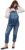 Motherhood Maternity Women’s Side Panel Skinny Ankle Length Denim Jean Overalls for Pregnant Women Indigo Blue