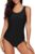 Aleumdr Womens Color Block Print One Piece Swimsuits Athletic Training Swimwear Bathing Suits