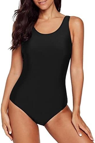 Aleumdr Womens Color Block Print One Piece Swimsuits Athletic Training Swimwear Bathing Suits