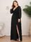 Ever-Pretty Women’s Plus Size Slit V-Neck Sparkle Evening Party Dresses with Sleeves 0739-PZ