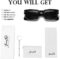 JOVAKIT Black Square Sunglasses for Women Men Simple Trendy Rectangle Thick Frame Style Sun Glasses UV400 Protection