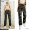Women’s High Waisted Cargo Pants Travel Y2K Streetwear Baggy Stretchy Pants with 6 Pockets Drawstring Ankle Cuffs