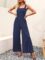 ANRABESS Women’s Casual Loose Sleeveless Tank Jumpsuits Square Collar Smocked Wide Leg Jumpsuit Rompers with Pockets