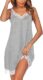 Ekouaer Women’s Nightgown V-neck Chemise Sleepwear Lace Nightwear Soft Lingerie for Women