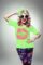 DANGCOS 80s Outfit Costumes Accessories for Women Off The Shoulder Tops Shirts Neon Leggings with Leg Warmers