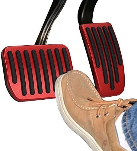 deemars Auto Aluminum Pedal Covers, Non-Slip Foot Pedals Pads, Brake Accelerator Pedal Covers Aluminum Car Accessories Suitable for Model 3/Y Foot Pedal Pad Replacement (Red)