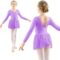 Move Dance Girls Dance Leotards Long/Ruffle Sleeve Ballet Outfits Clothes Tutu Dress for 3-9 Years