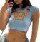 Womens Y2K Print Crop Tops Cute Kawaii Punk Graphic Summer Short Sleeve Tee T-Shirts E-Girls Teen Clothes Streetwear