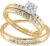 Jewels By Lux 10K Yellow Gold 1/10Ctw Diamond Fashion His and Hers Engagement Wedding Bridal Band and Ring Trio Set