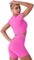 IMEKIS Women’s Yoga Outfit Seamless Workout Set High Waist Exercise Shorts Pants with Sport Crop Top Bra 2PCS Gym Tracksuits