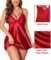 Avidlove Women Lingerie V Neck Nightwear Satin Sleepwear Lace Chemise Mini Teddy