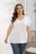 Women’s Plus Size Tops Ruffle Short Sleeve V Neck Solid T Shirts Casual Loose Blouses Tunic Top