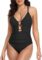 Firpearl Underwire One Piece Swimsuits for Women Sexy Cutout Monokini Ruched Tummy Control Bathing Suits Cross Back Swimwear