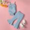 Infant Baby Girl Clothes Sleeveless Romper Bodysuit Tops & Flared Bell Bottom Pants Solid Color Newborn Summer Outfits Sets