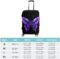 Purple Butterfly Funny Luggage Cover Elastic Suitcase Protector Washable Travel Gear Cover Fits 19-32 Inch