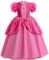 Princess Peach Costume Dress Girls Kids Super Brother Cosplay with Wig Crown Earring Gloves Halloween Costume Birthday