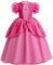 Princess Peach Costume Dress Girls Kids Super Brother Cosplay with Wig Crown Earring Gloves Halloween Costume Birthday