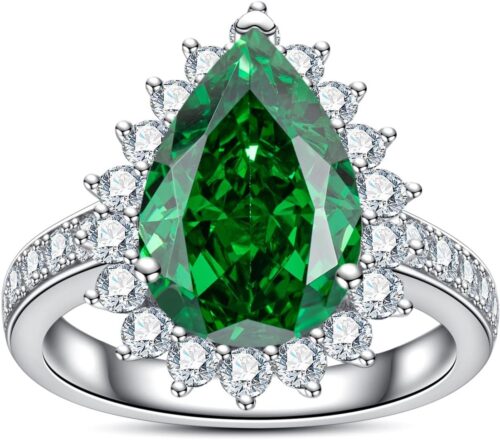 4CT-8CT Cubic Zirconia Cocktail Rings Pear Cut/Heart Cut/Radiant Cut 5A Grade Simulated Diamond CZ Statement Engagement Promise Ring for Women