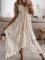 CUPSHE Women’s Lace Up Dresses Boho Tassel V-Neck Flare Ruffle Beach